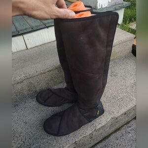 VIBRAM Furoshiki Boots Size L 42-43 Shearling (USM 9-10, USW 10.5- 11) Brown 17"